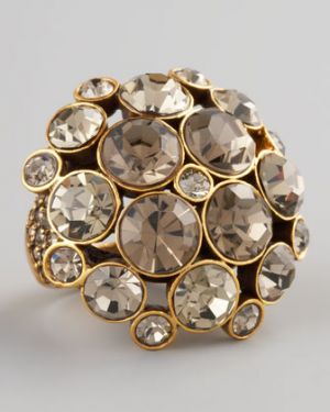 Oscar de la Renta Crystal Cluster Ring - Gray.jpg